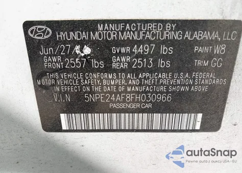 2015 Hyundai Sonata Se из США, поврежденный, VIN 5NPE24AF8FH030966